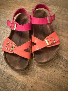 BIRKENSTOCK Girls' Rio Strappy Sandals Orange Pink 31